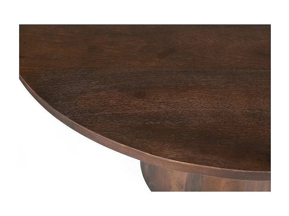 Ronde tafel collectie FRANCHIA in exotisch mangolia hout, bruin, diameter 130 cm