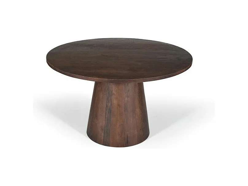 Table ronde FRANCHIA – Bois exotique brun diamètre 130 cm