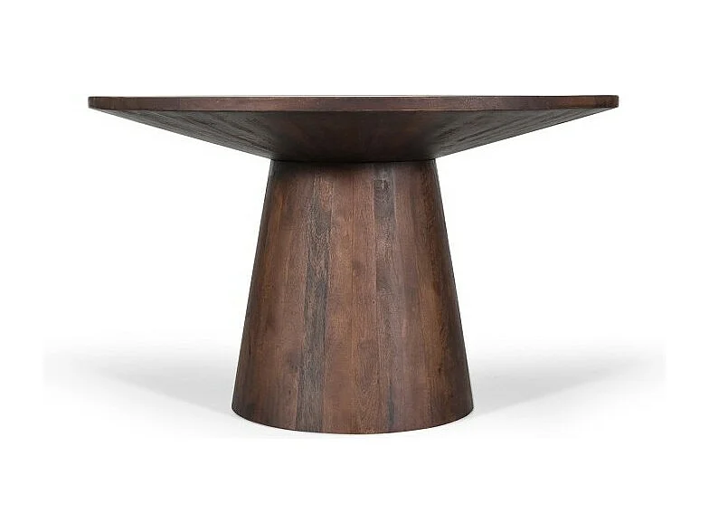 Table ronde FRANCHIA – Bois exotique brun diamètre 130 cm