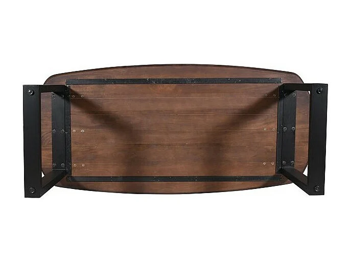 Ovale eettafel voor 8 personen in massief hout, bruine kleur, collectie FRANCHIA. U-vormige designpoten.