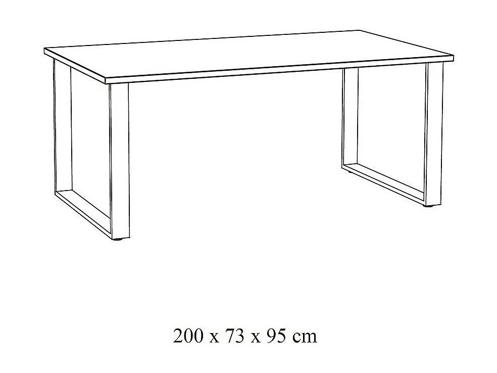 Tisch für 10 Personen für das Esszimmer, Kollektion NEWTON, Farbe Goldenes Eichenholz. Metallbeine.