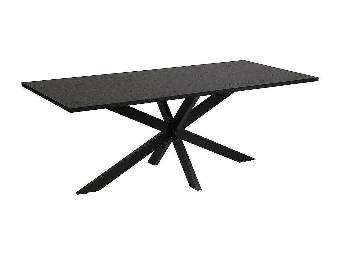 Tisch für 8 Personen für Esszimmer, Kollektion LOFT, Farbe Schwarz in Holzoptik. Metallbeine.