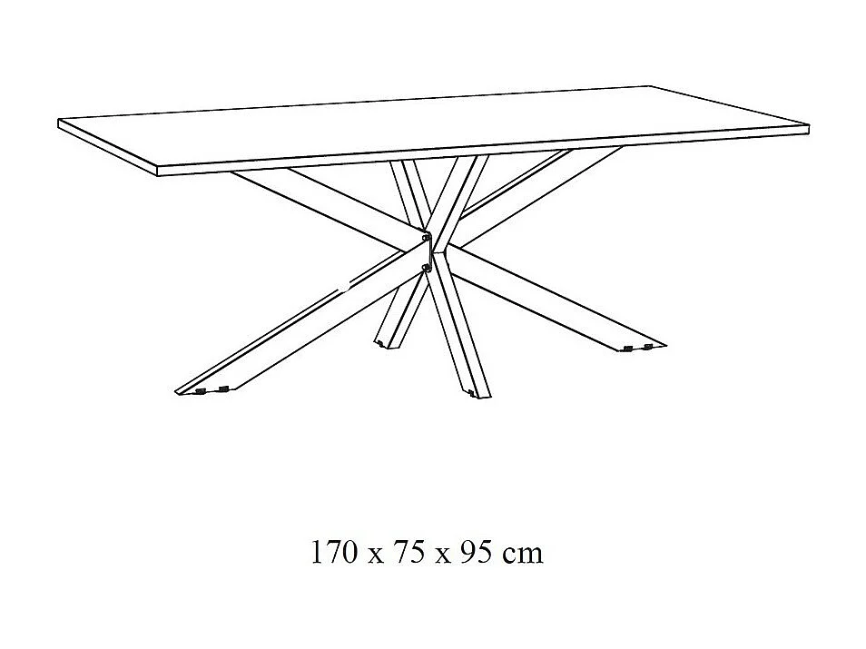 Tisch für 8 Personen für Esszimmer, Kollektion LOFT, Farbe Schwarz in Holzoptik. Metallbeine.