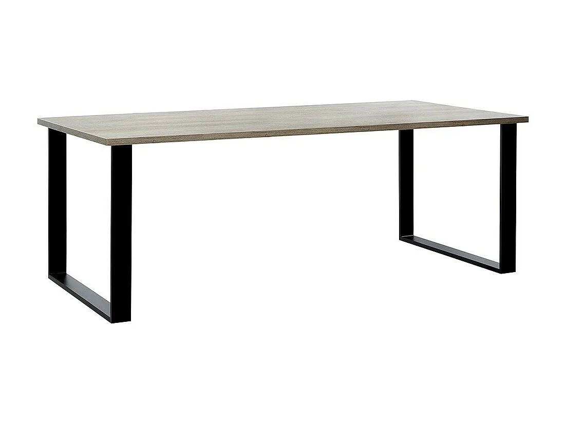 Table à manger NEWTON – 10 personnes – Chêne clair et pieds métal – Design contemporain