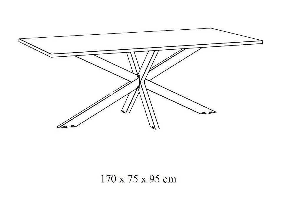 Table 8 personnes pour salle à manger collection LOFT coloris chêne clair. Pieds en métal.