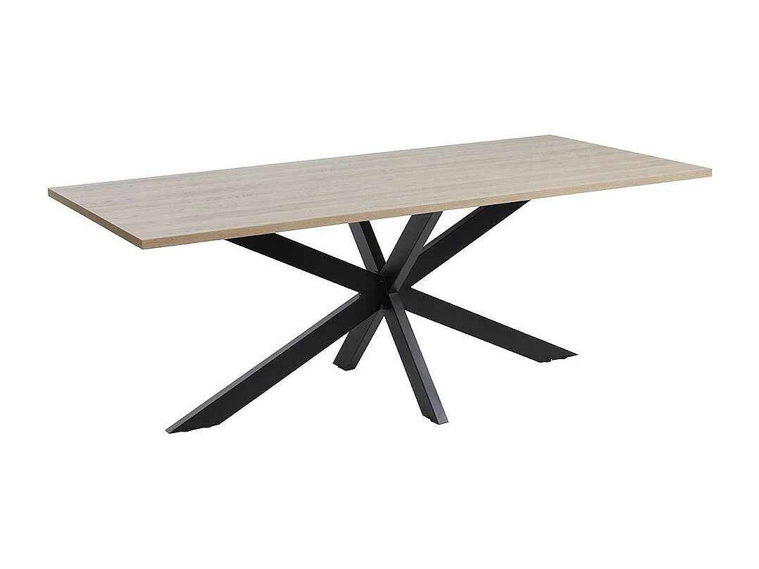 Table de salle à manger LOFT – 10 personnes chêne clair et pieds métal