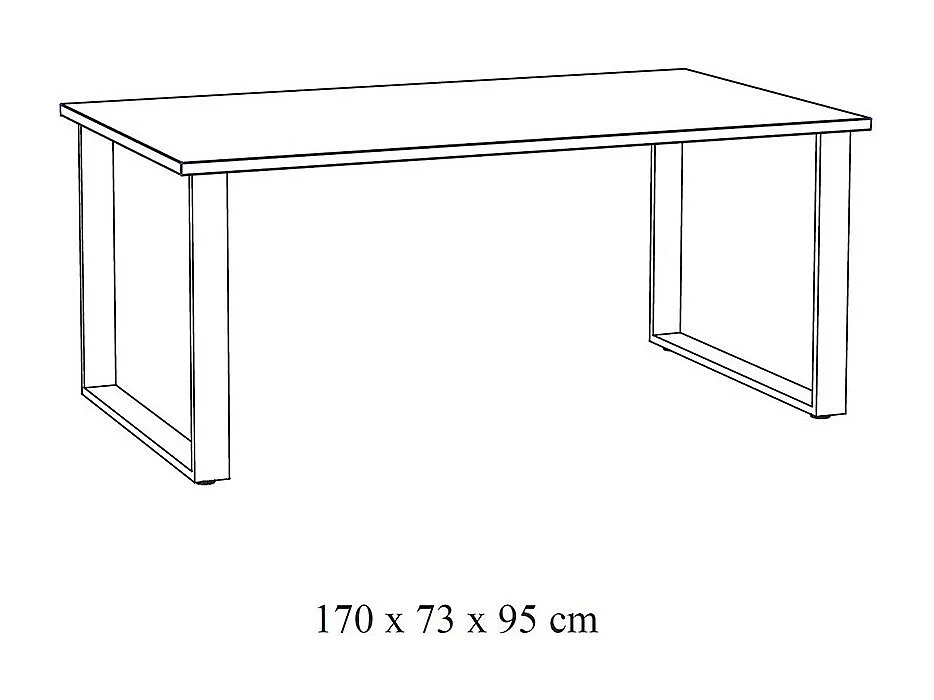 Tavolo da 8 persone per sala da pranzo, collezione NEWTON, colore quercia dorata. Piedi in metallo.
