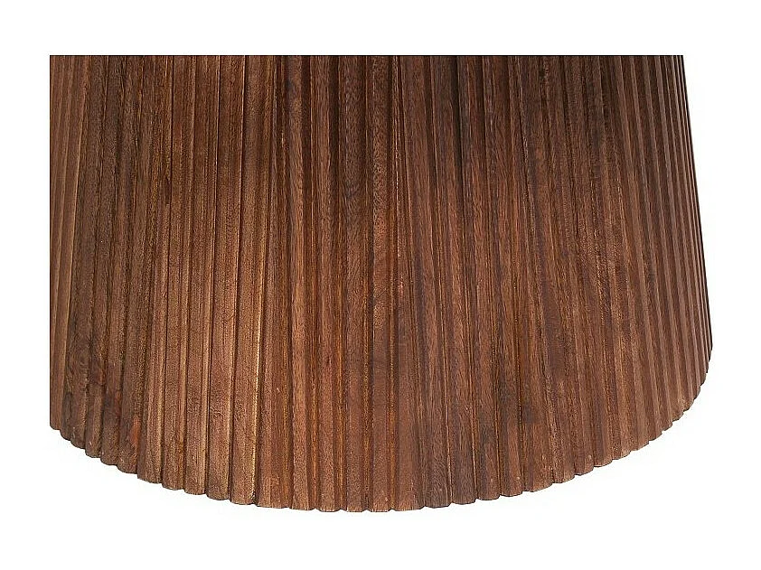 Table basse ronde RIMBAUD – Effet bois brun 80 cm