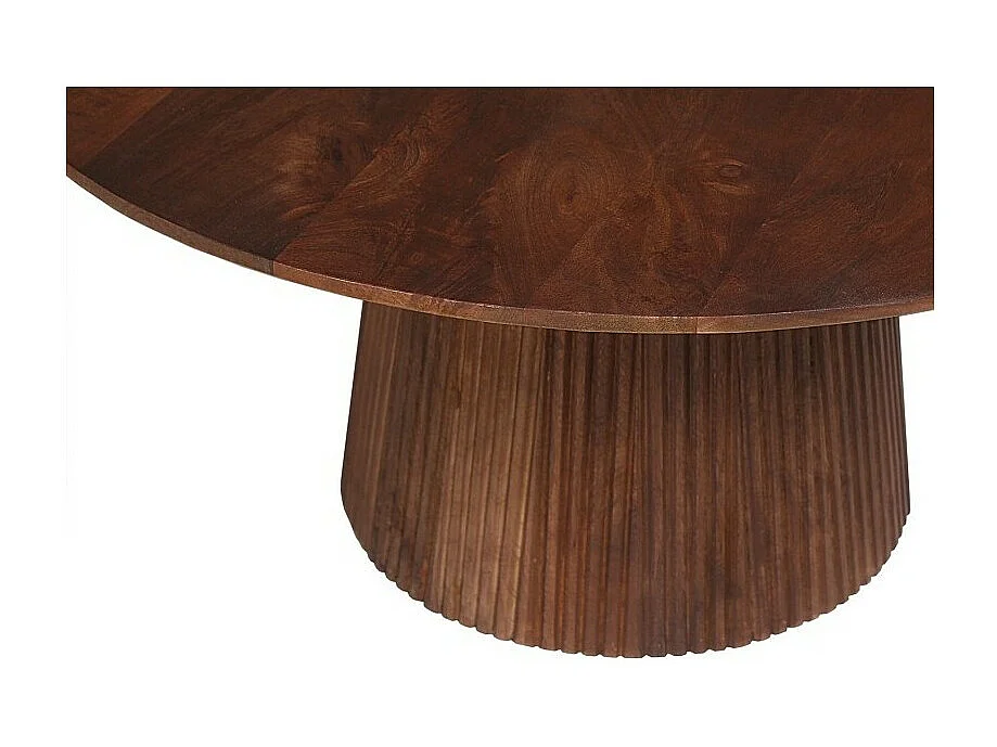 Table basse ronde RIMBAUD – Effet bois brun 80 cm