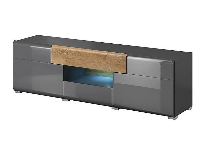 Mueble para TV de 160 cm colección OHIO. Color gris antracita y roble.