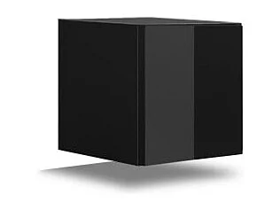 Ensemble meubles de salon blanc et noir suspendus collection CEPTO XIV 256 cm, 10 meubles, LEDs, cube noir