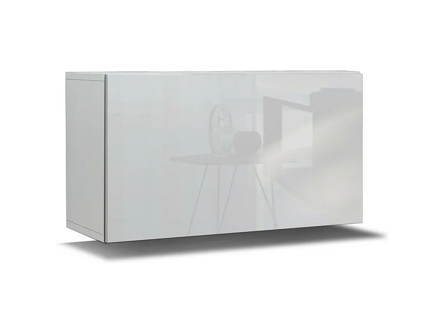 Conjunto de móveis para sala de estar branco e preto da coleção CEPTO XXII. 273cm, 10 peças, LEDs, modulares.