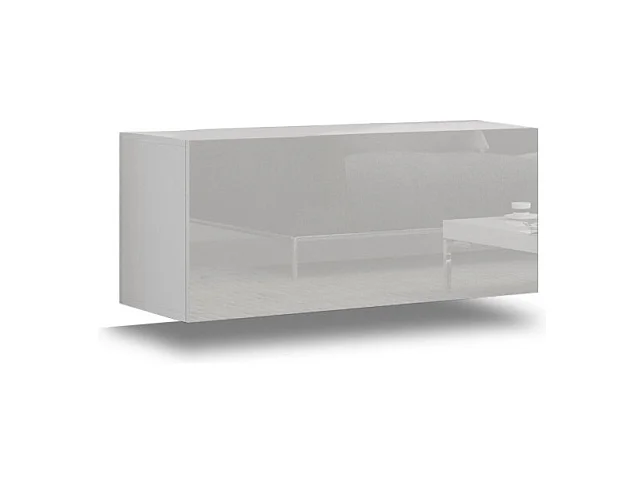 Conjunto de móveis para sala de estar branco e preto da coleção CEPTO XXII. 273cm, 10 peças, LEDs, modulares.