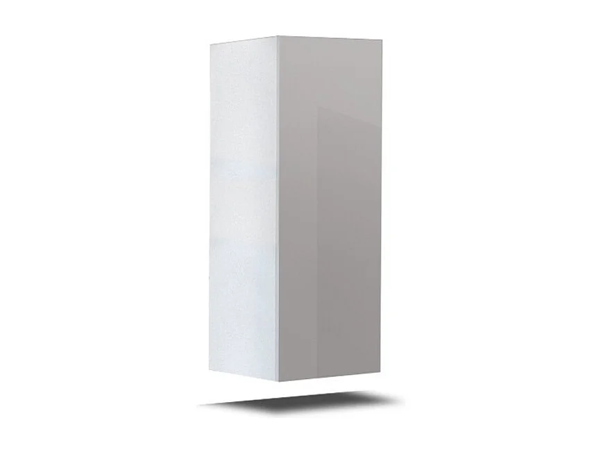 Ensemble de meubles de salon blanc et noir suspendus collection CEPTO XXII. 273cm, 10 meubles, leds, modulables.