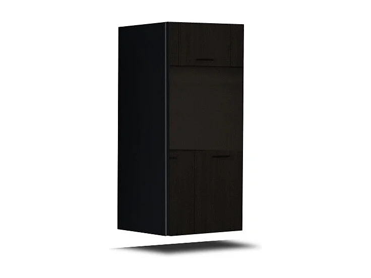 Ensemble de meubles de salon blanc et noir suspendus collection CEPTO XXII. 273cm, 10 meubles, leds, modulables.