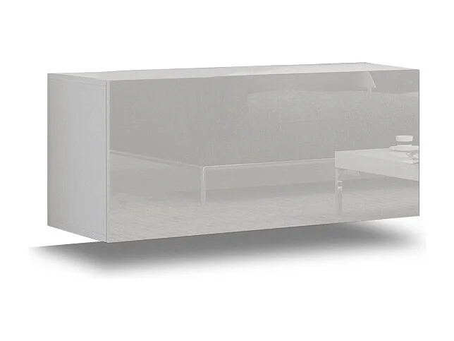 Ensemble meubles de salon suspendus blanc collection CEPTO XV. 249cm, 8 meubles, leds.