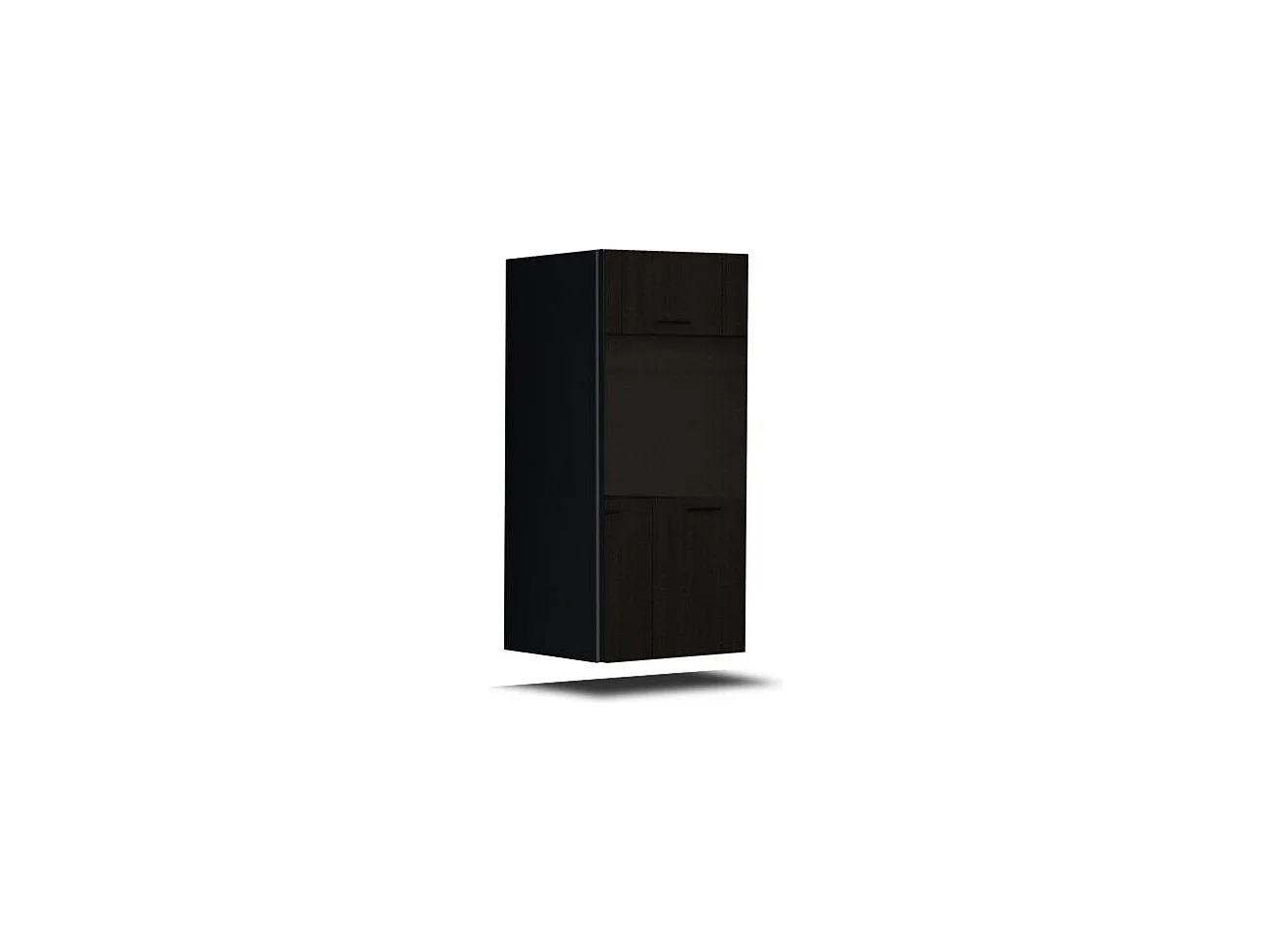 Ensemble de meubles de salon noir suspendus collection CEPTO XX 260cm, 8 meubles, leds, modulables.