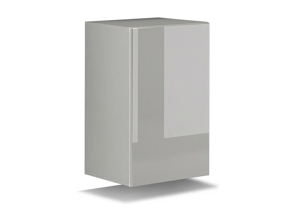 Ensemble de meubles de salon noir et blanc suspendus collection CEPTO XXII. 273cm, 10 meubles, leds, modulables.