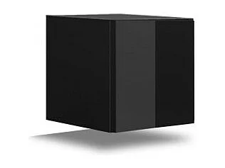 Conjunto de móveis para sala de estar branco e preto suspensos coleção CEPTO XVII 249cm, 10 móveis, com LEDs, moduláveis.