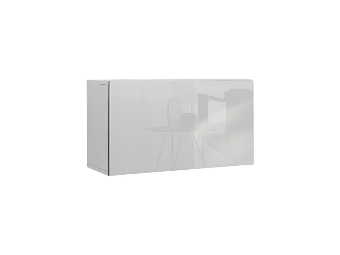 Conjunto de muebles de salón blancos suspendidos colección CEPTO XVI 249cm, 8 muebles, modulares.