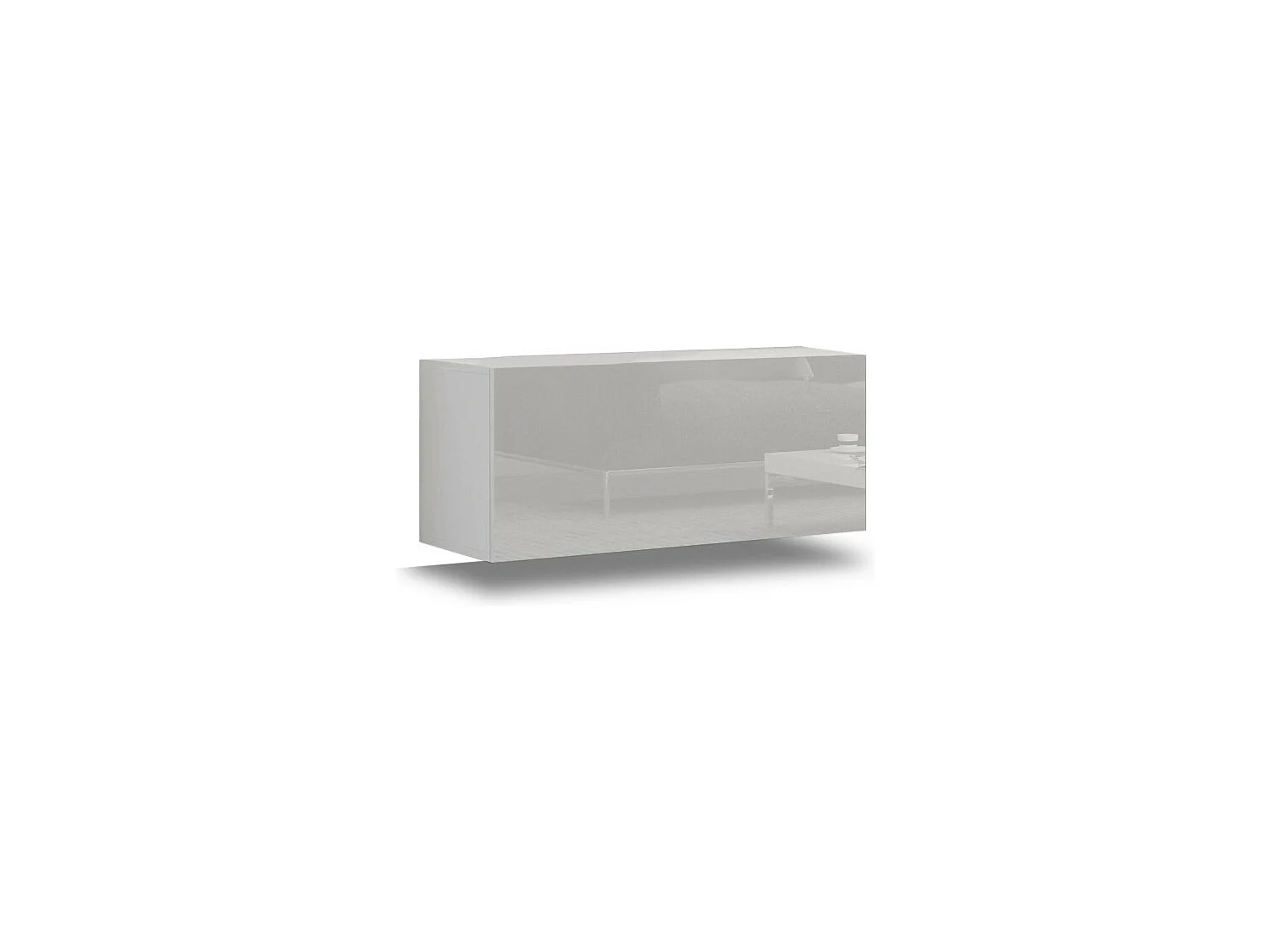 Ensemble de meubles de salon blanc suspendus collection CEPTO XIV. 256cm, 10 meubles, 10 portes, leds