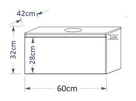 Móvel suspenso para pia da coleção OWL, nas cores preto fosco e preto brilhante, ideal para um banheiro moderno.