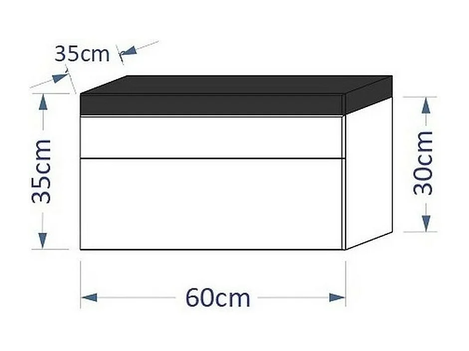 Zwevend badkamermeubel uit de RAVEN collectie, in mat wit en glanzend wit, ideaal voor een design badkamer.