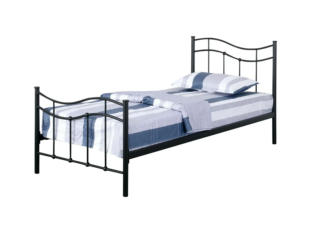 Lit ODETTE – 90x190 cm – Structure en métal – Sommier inclus – Style authentique