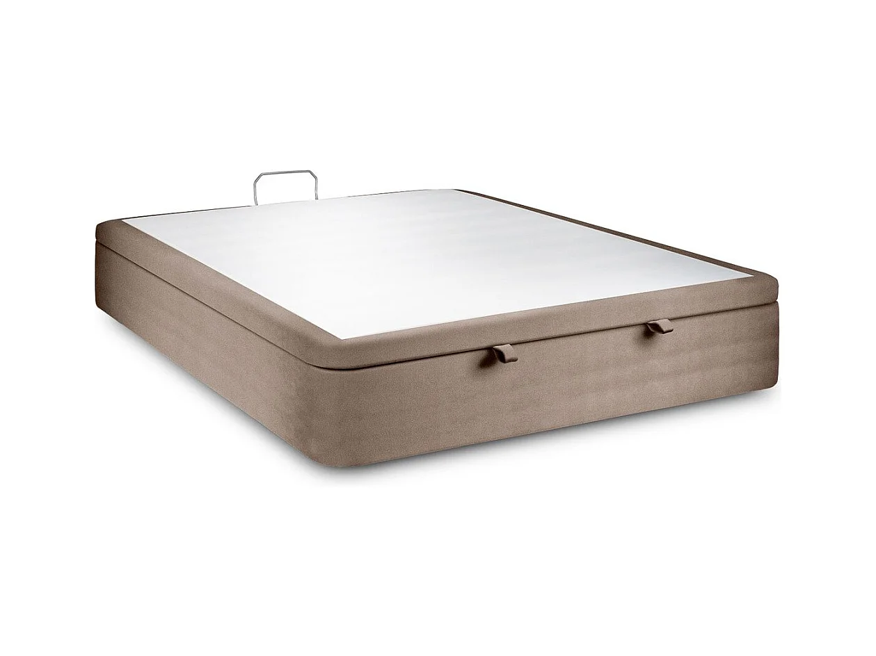Sommier Coffre Velours Taupe 180x200 H39cm