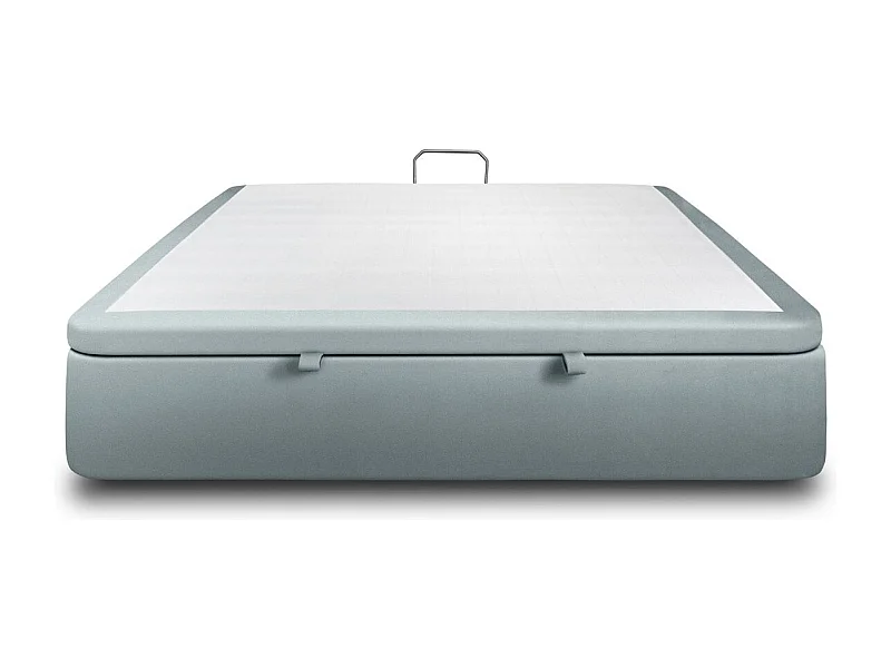 Sommier Coffre Velours Gris bleuté 180x200 H39cm