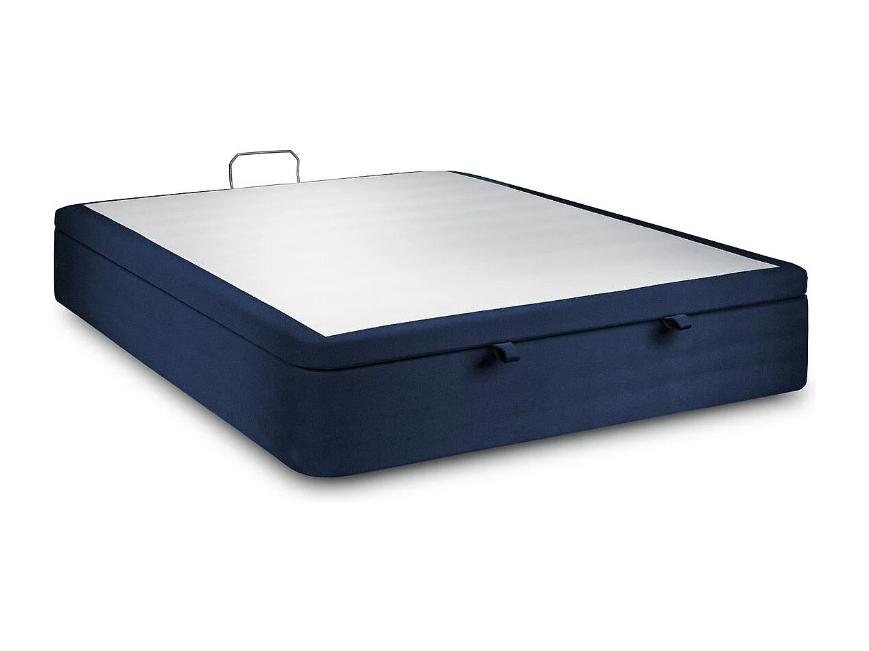 Sommier Coffre Velours Bleu 140x200 H39cm