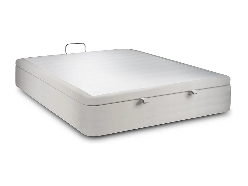 Sommier Coffre Velours Gris clair 140x200 H39cm