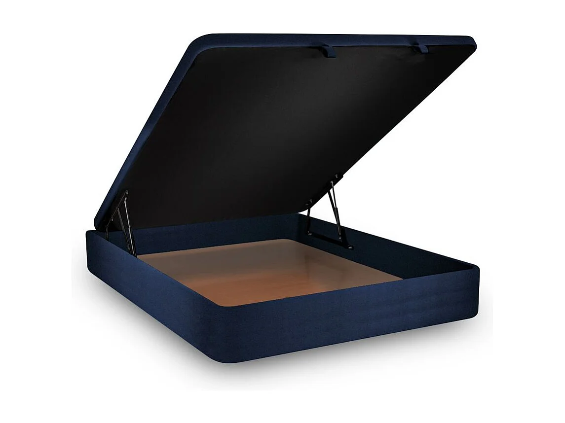 Sommier Coffre Velours Bleu 200x200 H39cm
