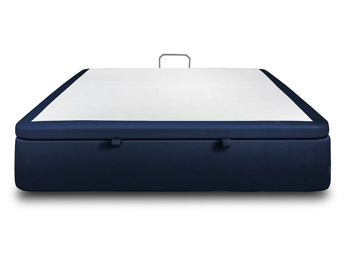 Sommier Coffre Velours Bleu 200x200 H39cm