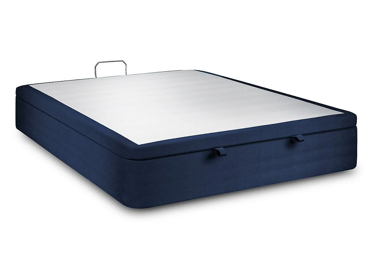 Sommier Coffre Velours Bleu 140x190 H39cm