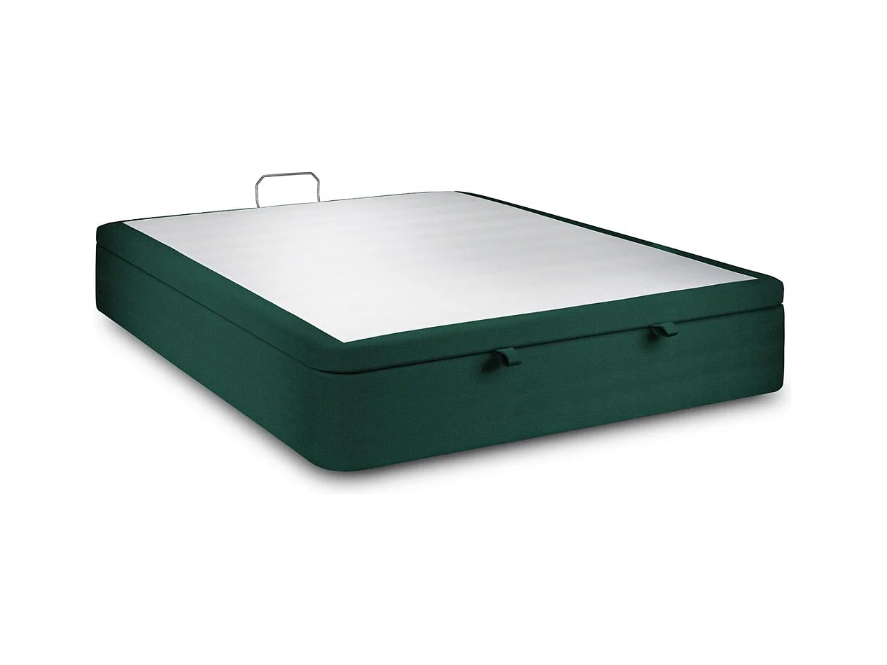 Sommier Coffre Velours Vert 160x200 H39cm