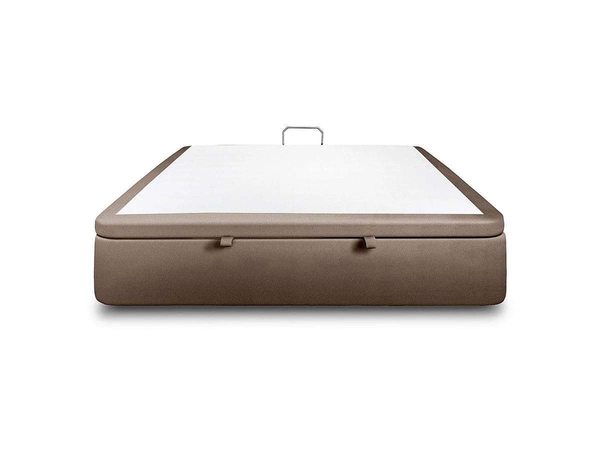 Sommier Coffre Velours Taupe 160x200 H39cm