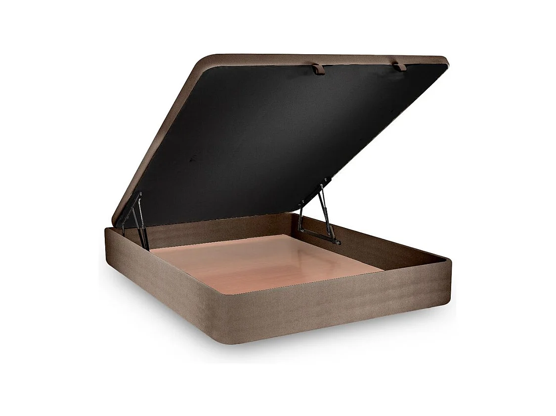 Sommier Coffre Velours Taupe 140x200 H39cm