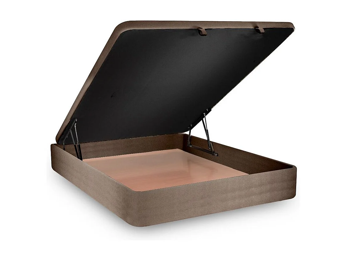 Sommier Coffre Velours Taupe 140x200 H39cm