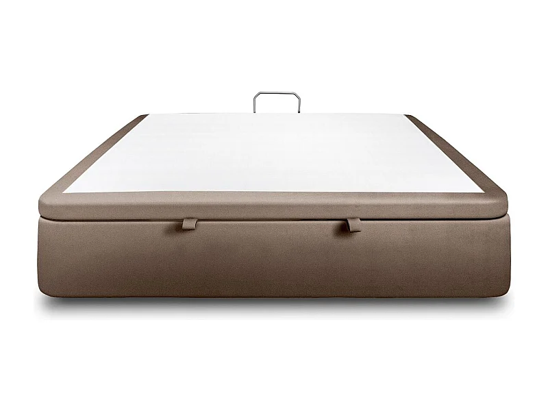 Sommier Coffre Velours Taupe 200x200 H39cm