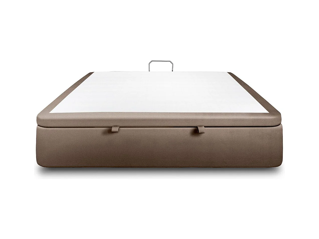 Sommier Coffre Velours Taupe 200x200 H39cm