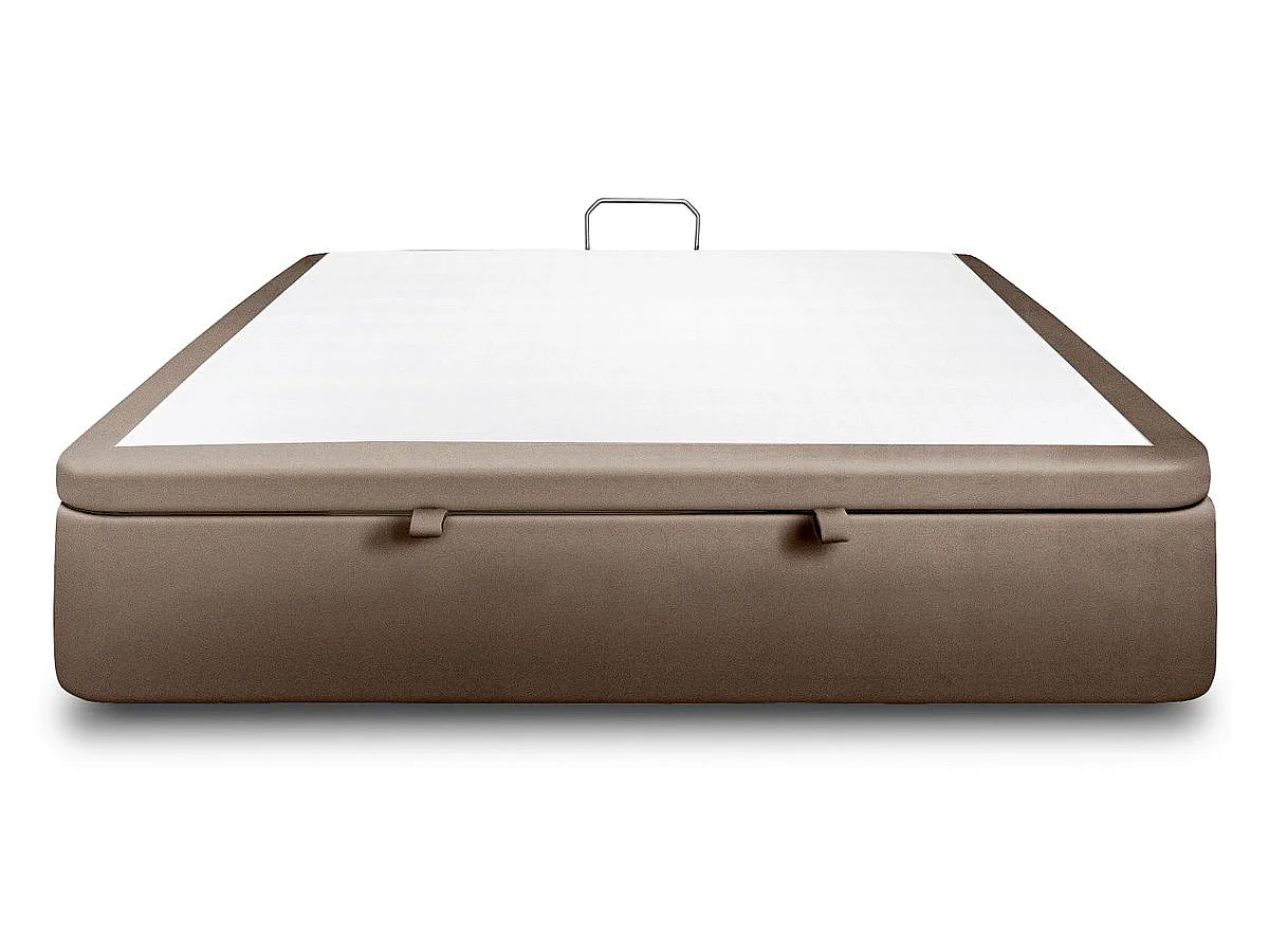 Sommier Coffre Velours Taupe 200x200 H39cm