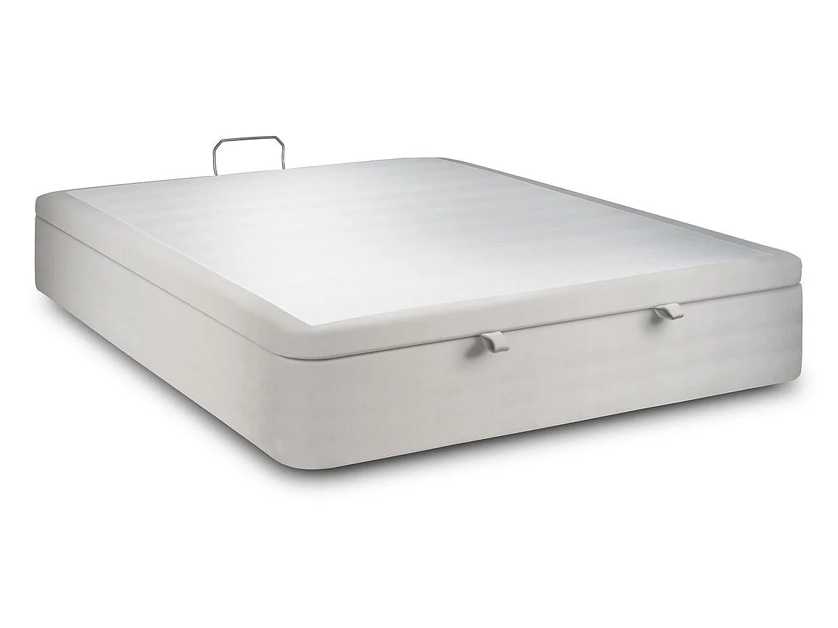Sommier Coffre Velours Gris clair 180x200 H39cm
