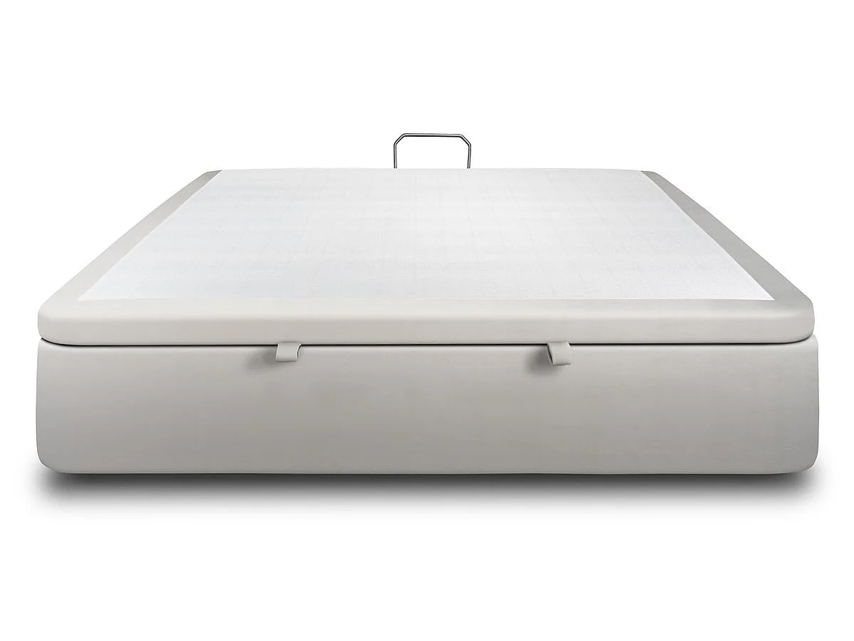 Sommier Coffre Velours Gris clair 180x200 H39cm