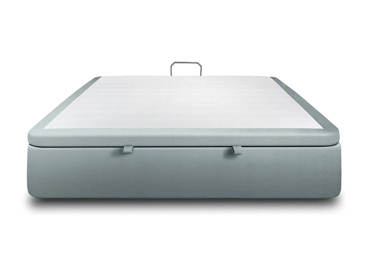 Sommier Coffre Velours Gris bleuté 140x200 H39cm