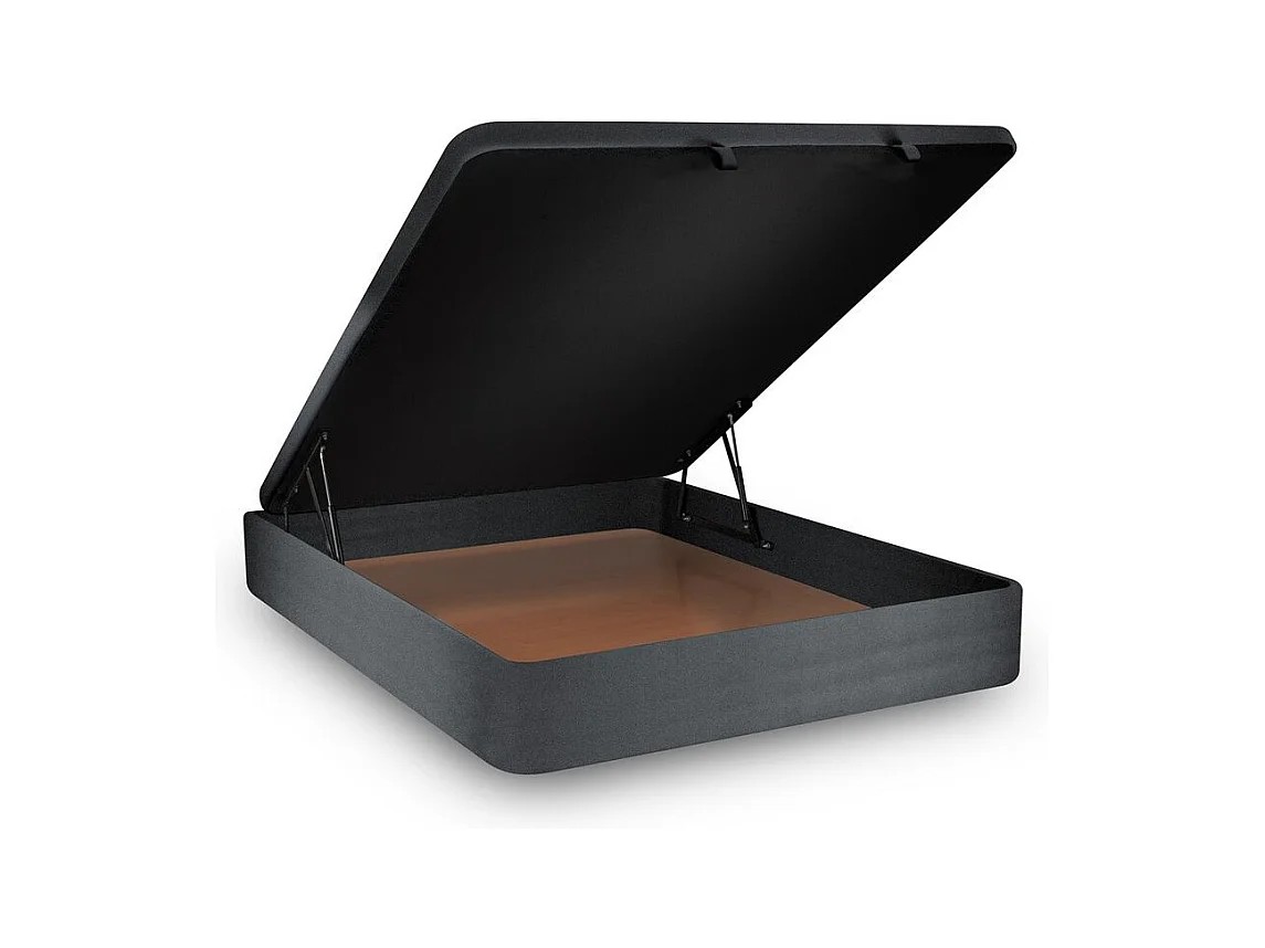 Sommier Coffre Velours Gris anthracite 160x200 H39cm