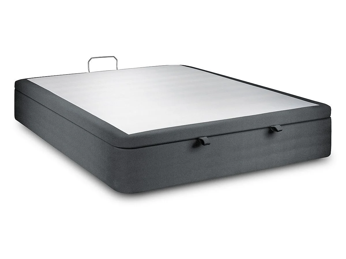 Sommier Coffre Velours Gris anthracite 160x200 H39cm