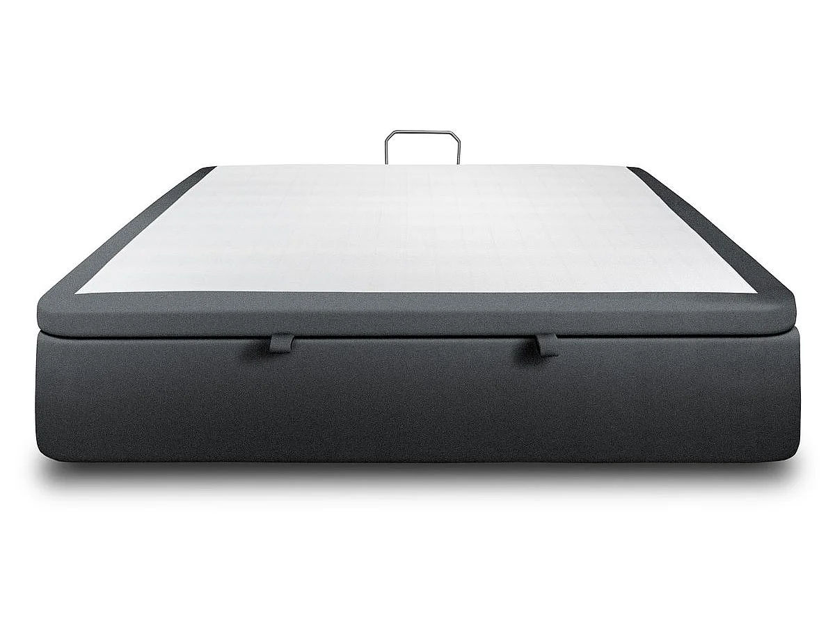 Sommier Coffre Velours Gris anthracite 160x200 H39cm
