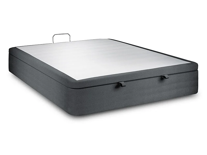 Sommier Coffre Velours Gris anthracite 160x200 H39cm