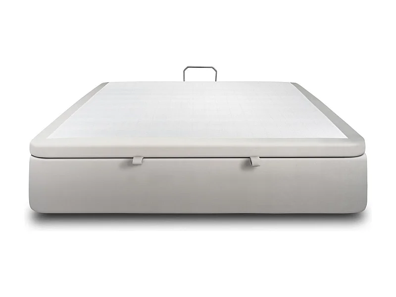 Sommier Coffre Velours Gris clair 200x200 H39cm